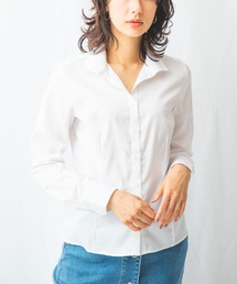 コットンツイルスタンドカラー長袖シャツ