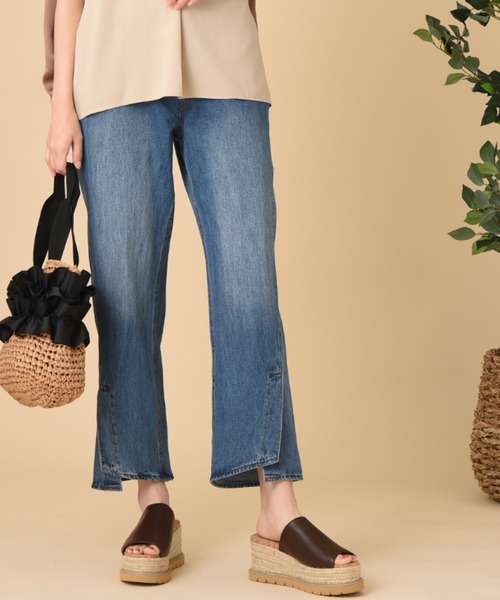 INTERPLANET（インタープラネット）の「フロントベンツデニムパンツ（デニムパンツ・レディース・ブルー/ライトブルー・FREE）」の2枚目の写真