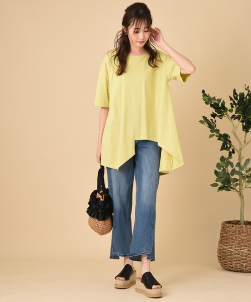 INTERPLANET（インタープラネット）の「フロントベンツデニムパンツ（デニムパンツ・レディース・ブルー/ライトブルー・FREE）」の5枚目の写真