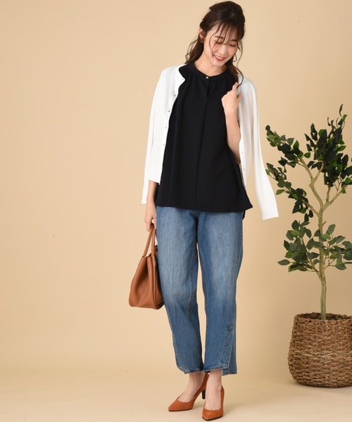 INTERPLANET（インタープラネット）の「フロントベンツデニムパンツ（デニムパンツ・レディース・ブルー/ライトブルー・FREE）」の8枚目の写真