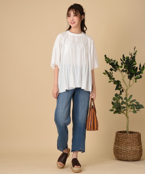 INTERPLANET（インタープラネット）の「フロントベンツデニムパンツ（デニムパンツ・レディース・ブルー/ライトブルー・FREE）」の13枚目の写真