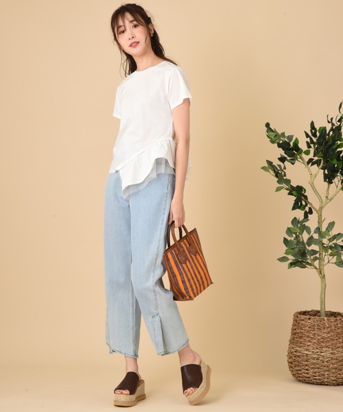 INTERPLANET（インタープラネット）の「フロントベンツデニムパンツ（デニムパンツ・レディース・ブルー/ライトブルー・FREE）」の22枚目の写真