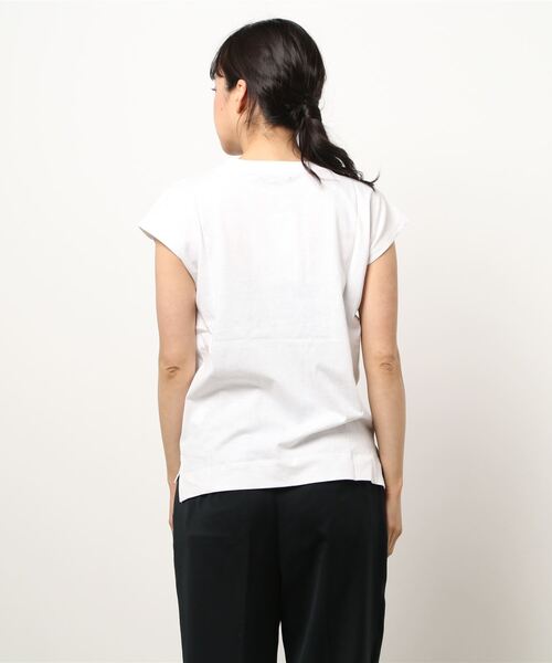 COMME CA ISM（コムサイズム）の「プリント　Ｔシャツ（Tシャツ/カットソー・レディース・ホワイト/ネイビー/ターコイズブルー/ミント・SMALL/MEDIUM/LARGE）」の10枚目の写真