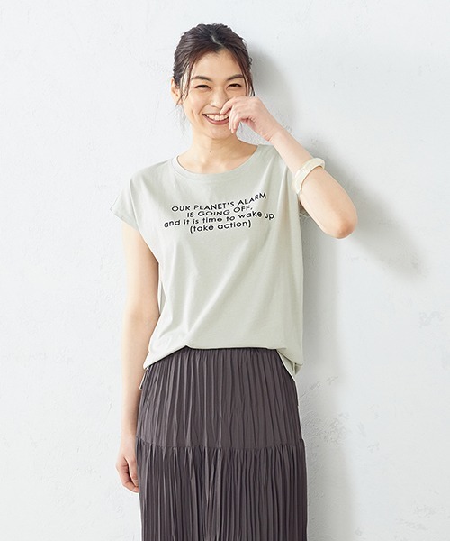 COMME CA ISM（コムサイズム）の「プリント　Ｔシャツ（Tシャツ/カットソー・レディース・ホワイト/ネイビー/ターコイズブルー/ミント・SMALL/MEDIUM/LARGE）」の2枚目の写真