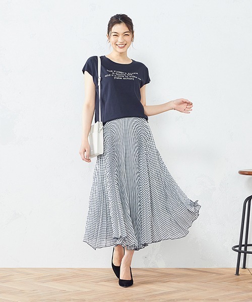 COMME CA ISM（コムサイズム）の「プリント　Ｔシャツ（Tシャツ/カットソー・レディース・ホワイト/ネイビー/ターコイズブルー/ミント・SMALL/MEDIUM/LARGE）」の11枚目の写真