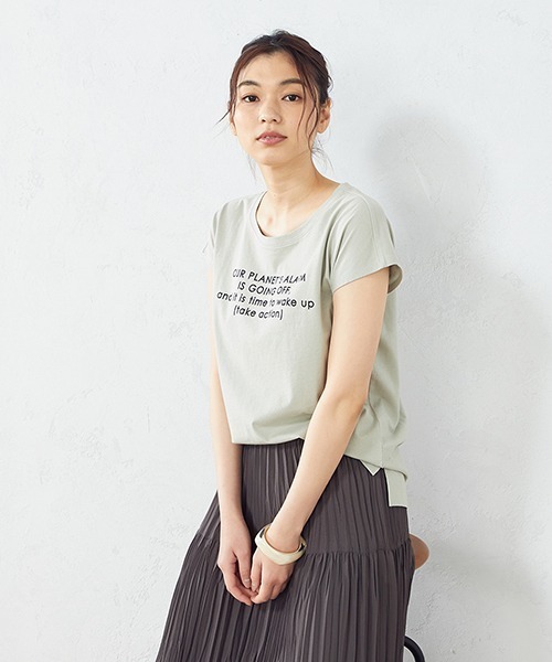COMME CA ISM（コムサイズム）の「プリント　Ｔシャツ（Tシャツ/カットソー・レディース・ホワイト/ネイビー/ターコイズブルー/ミント・SMALL/MEDIUM/LARGE）」の13枚目の写真