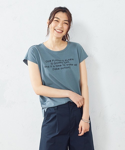 COMME CA ISM（コムサイズム）の「プリント　Ｔシャツ（Tシャツ/カットソー・レディース・ホワイト/ネイビー/ターコイズブルー/ミント・SMALL/MEDIUM/LARGE）」の17枚目の写真