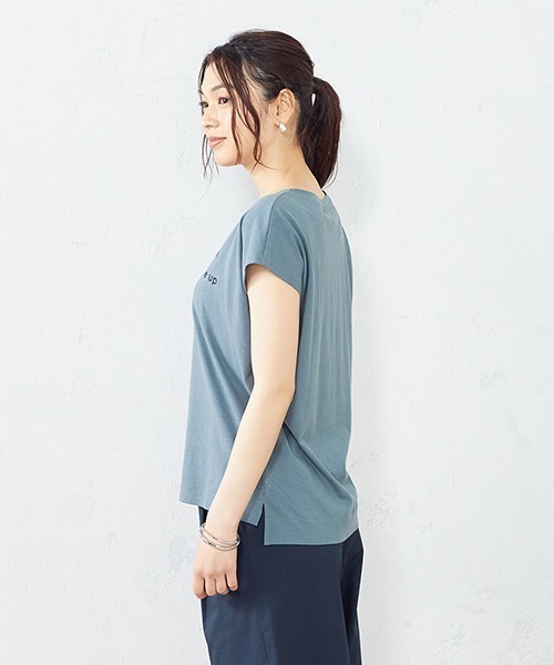 COMME CA ISM（コムサイズム）の「プリント　Ｔシャツ（Tシャツ/カットソー・レディース・ホワイト/ネイビー/ターコイズブルー/ミント・SMALL/MEDIUM/LARGE）」の9枚目の写真