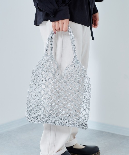 cepo（セポ）の「ラメ メッシュバック（ハンドバッグ・レディース・ゴールド/シルバー/ブラック・FREE）」の3枚目の写真