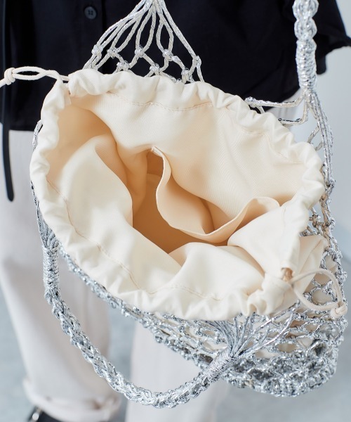 cepo（セポ）の「ラメ メッシュバック（ハンドバッグ・レディース・ゴールド/シルバー/ブラック・FREE）」の11枚目の写真