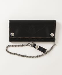 ダブルアールエル　レザー　ウォレットチェーン RRL ダブルアールエル カービングレザー チェーンウォレット を