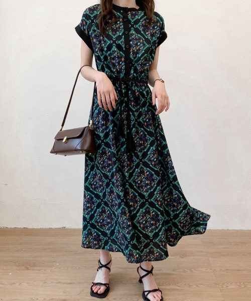 春の装い❤️ウエストマーク ロングワンピース フレンチブラック 春の装い❤️ウエストマーク ロングワンピース フレンチブラック