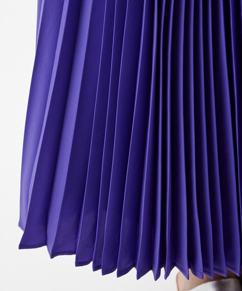 ふりふ(フリフ)の「ジグザク配色プリーツスカート(スカート・レディース・マスタード/バイオレット・FREE)」の6枚目の写真