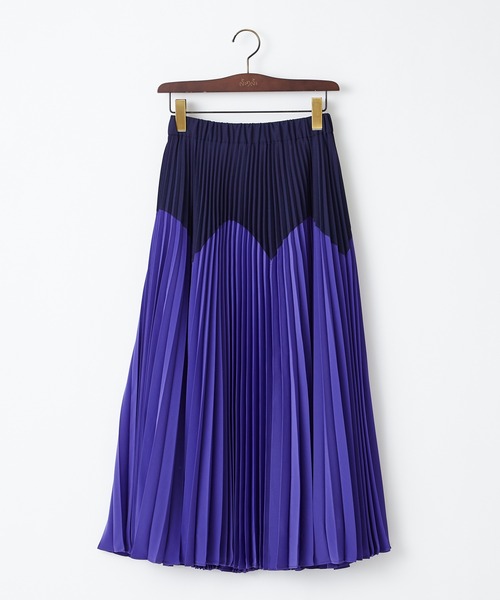 ふりふ(フリフ)の「ジグザク配色プリーツスカート(スカート・レディース・マスタード/バイオレット・FREE)」の9枚目の写真