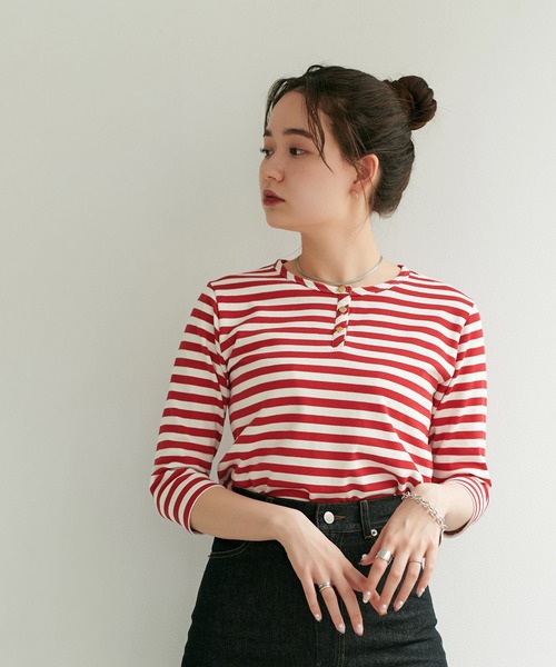 QUEEN ヘンリーネックTシャツ TINA：JOJUN（Tシャツ/カットソー