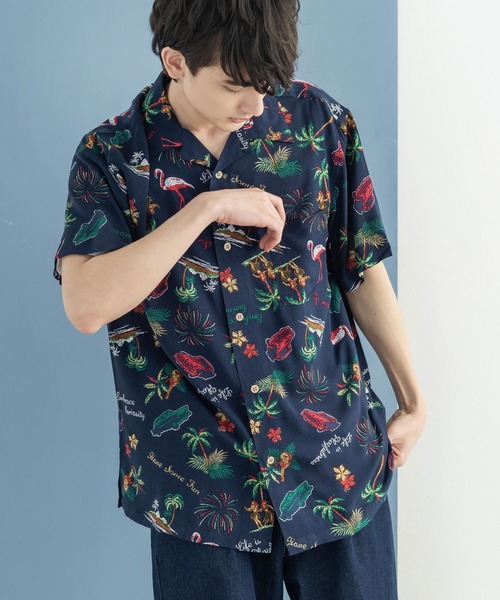 Rocky Monroe(ロッキーモンロー)の「レーヨン アロハシャツ レギュラーサイズ 総柄 オープンカラーシャツ(シャツ/ブラウス・メンズ・ホワイト/ブラック/ネイビー/ブルー/その他/その他1/その他2/ホワイト系/ホワイト系1/ホワイト系2/ブラック系/ブルー系/ブラック系1/ブラック系2/ブラック系3/ブラック系4/ブラック系5・XL/M/L)」の22枚目の写真