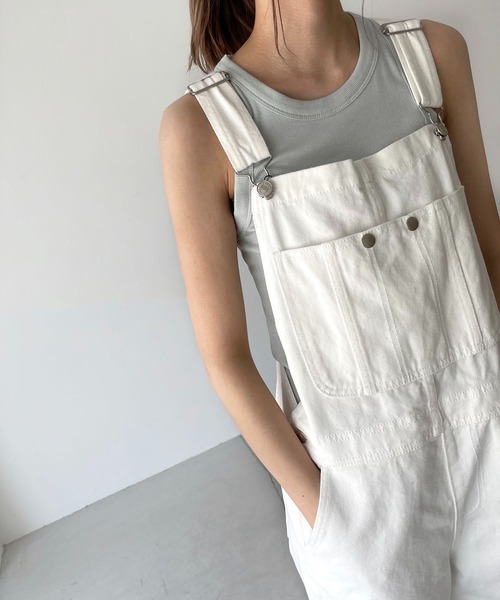 CANAL JEAN（キャナルジーン）の「via j(ヴィアジェイ) ストレッチリブアメリカンスリーブタンクトップ（タンクトップ・レディース・ブラック/ネイビー/ブルー/アイボリー・ONE SIZE）」の11枚目の写真