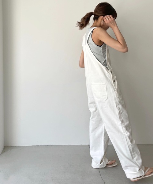 CANAL JEAN（キャナルジーン）の「via j(ヴィアジェイ) ストレッチリブアメリカンスリーブタンクトップ（タンクトップ・レディース・ブラック/ネイビー/ブルー/アイボリー・ONE SIZE）」の12枚目の写真