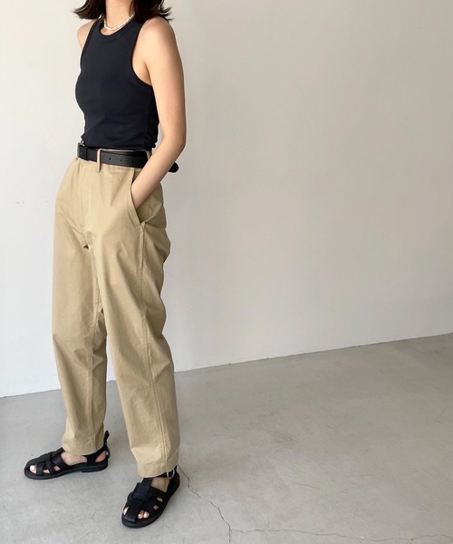 CANAL JEAN（キャナルジーン）の「via j(ヴィアジェイ) ストレッチリブアメリカンスリーブタンクトップ（タンクトップ・レディース・ブラック/ネイビー/ブルー/アイボリー・ONE SIZE）」の9枚目の写真