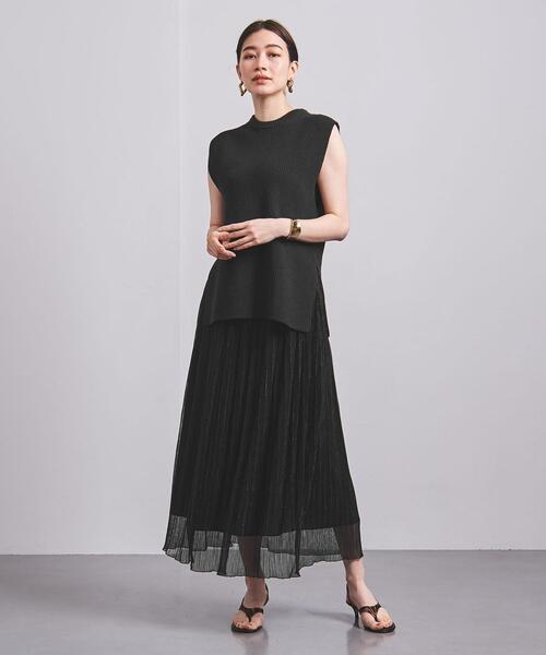 UNITED ARROWS（ユナイテッドアローズ）の「UWCC LAME/TULLE マキシスカート†◆（スカート・レディース・ブラック/ゴールド・38/36）」の3枚目の写真