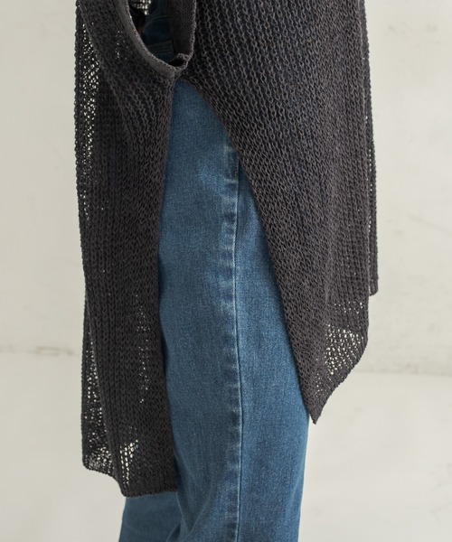 CAPRICIEUX LE'MAGE(カプリシューレマージュ)の「透かし編リネン半袖プルオーバー(ニット/セーター・レディース・オフホワイト/ブラック・FREE)」の20枚目の写真