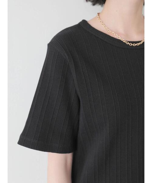 AMERICAN HOLIC（アメリカンホリック）の「針抜きテレコ半袖カットプルオーバー（Tシャツ/カットソー・レディース・グレイッシュベージュ/ブラック/パープル/オフホワイト・M/L）」の14枚目の写真