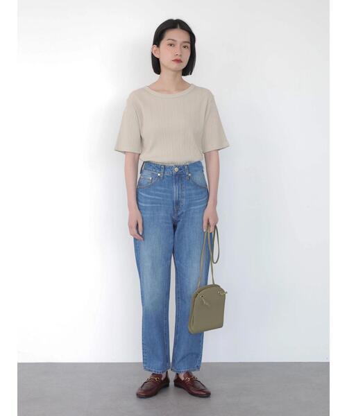 AMERICAN HOLIC（アメリカンホリック）の「針抜きテレコ半袖カットプルオーバー（Tシャツ/カットソー・レディース・グレイッシュベージュ/ブラック/パープル/オフホワイト・M/L）」の9枚目の写真