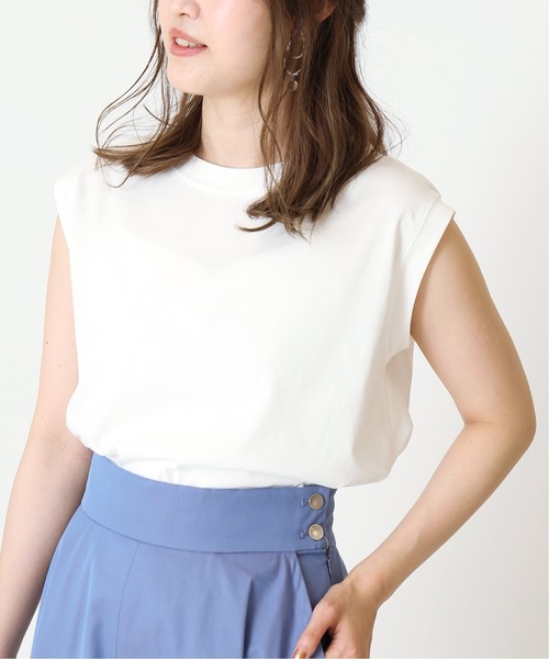 Simplicite(サンプリシテ)の「汗染み防止ノースリーブTシャツ◆(Tシャツ/カットソー・レディース・ホワイト/ライトグレー/レッド・FREE)」の1枚目の写真