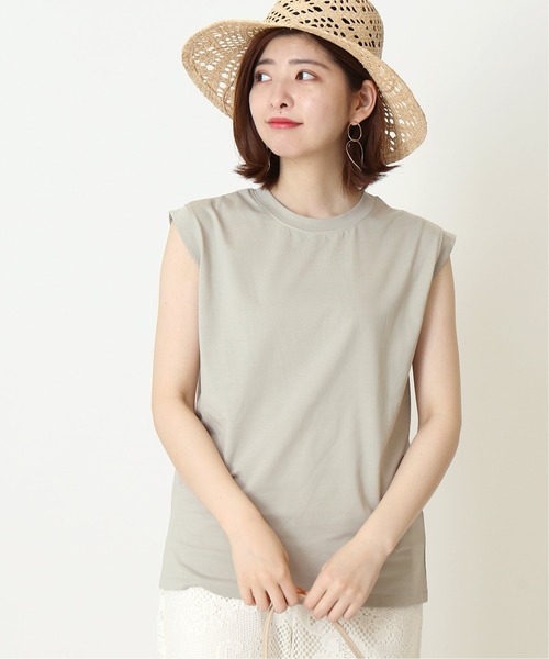 Simplicite(サンプリシテ)の「汗染み防止ノースリーブTシャツ◆(Tシャツ/カットソー・レディース・ホワイト/ライトグレー/レッド・FREE)」の2枚目の写真