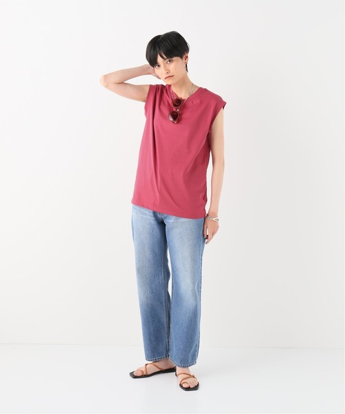 Simplicite(サンプリシテ)の「汗染み防止ノースリーブTシャツ◆(Tシャツ/カットソー・レディース・ホワイト/ライトグレー/レッド・FREE)」の5枚目の写真