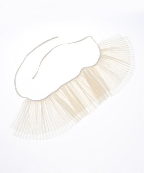 JOURNAL STANDARD（ジャーナルスタンダード）の「チュールプリーツツケエリ（その他小物・レディース・ブラック/ホワイト×ホワイト・FREE）」の4枚目の写真