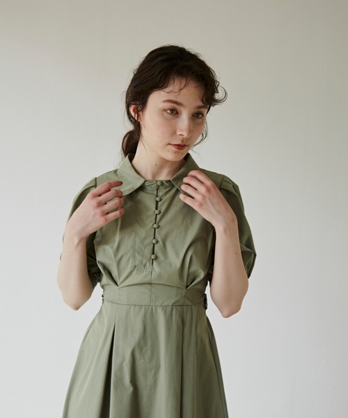 idem（イデム）の「summer lady onepiece/サマーレディワンピース（ワンピース・レディース・ブラック/ベージュ/グリーン・FREE）」の6枚目の写真