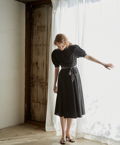 idem（イデム）の「summer lady onepiece/サマーレディワンピース（ワンピース・レディース・ブラック/ベージュ/グリーン・FREE）」の14枚目の写真