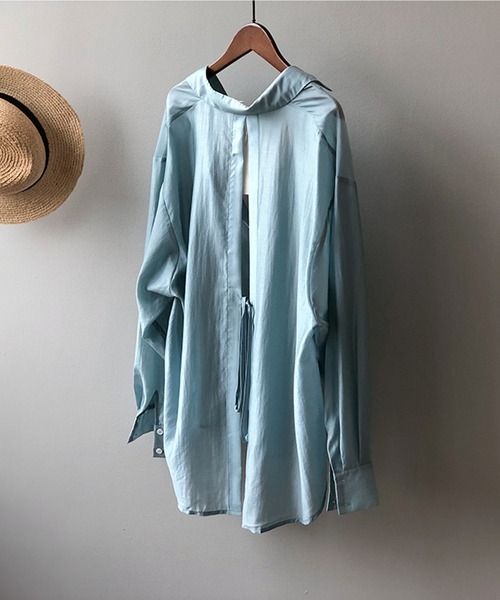 aimoha(アイモハ)の「背中あきひもリボン付き UVカットブラウス (SS)(シャツ/ブラウス・レディース・ブルー/ホワイト・SMALL/MEDIUM/LARGE)」の20枚目の写真