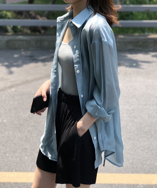 aimoha(アイモハ)の「背中あきひもリボン付き UVカットブラウス (SS)(シャツ/ブラウス・レディース・ブルー/ホワイト・SMALL/MEDIUM/LARGE)」の11枚目の写真