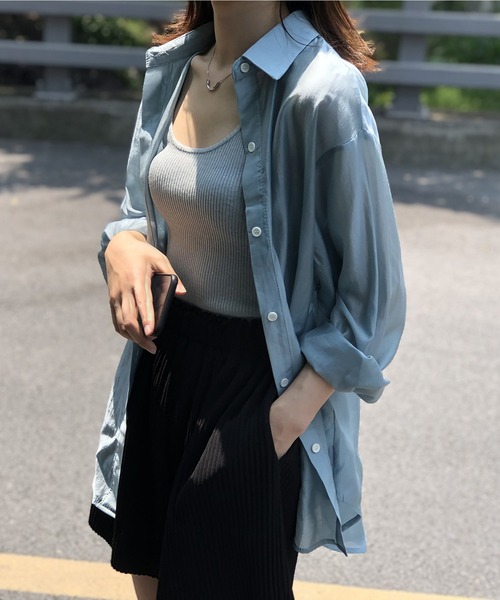 aimoha(アイモハ)の「背中あきひもリボン付き UVカットブラウス (SS)(シャツ/ブラウス・レディース・ブルー/ホワイト・SMALL/MEDIUM/LARGE)」の16枚目の写真