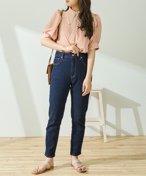 Ambre Neige（アンブルネージュ）の「メロー配色ステッチシャツ／【WEB/EC限定商品】（シャツ/ブラウス・レディース・ホワイト/ピンクベージュ/ライトベージュ・FREE）」の13枚目の写真