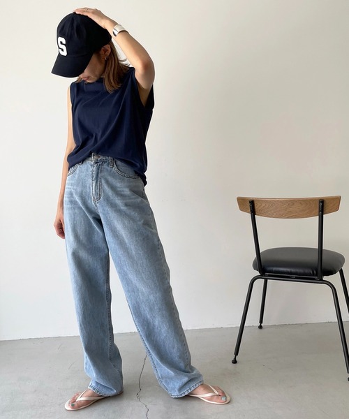 CANAL JEAN（キャナルジーン）の「RED CHOP WORKS(レッドチョップワークス) クルーネックタンクトップ（タンクトップ・レディース・ホワイト/ブラック/ネイビー/ピンク・ONE SIZE）」の3枚目の写真