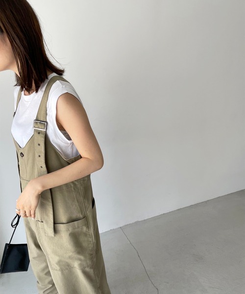 CANAL JEAN（キャナルジーン）の「RED CHOP WORKS(レッドチョップワークス) クルーネックタンクトップ（タンクトップ・レディース・ホワイト/ブラック/ネイビー/ピンク・ONE SIZE）」の6枚目の写真