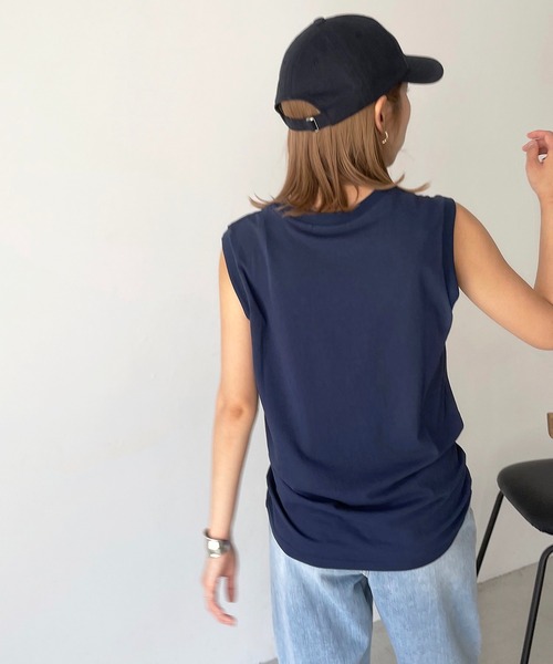 CANAL JEAN（キャナルジーン）の「RED CHOP WORKS(レッドチョップワークス) クルーネックタンクトップ（タンクトップ・レディース・ホワイト/ブラック/ネイビー/ピンク・ONE SIZE）」の13枚目の写真