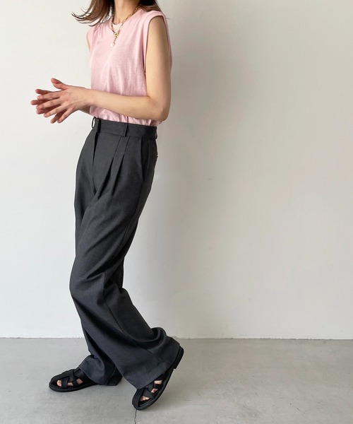 CANAL JEAN（キャナルジーン）の「RED CHOP WORKS(レッドチョップワークス) クルーネックタンクトップ（タンクトップ・レディース・ホワイト/ブラック/ネイビー/ピンク・ONE SIZE）」の7枚目の写真