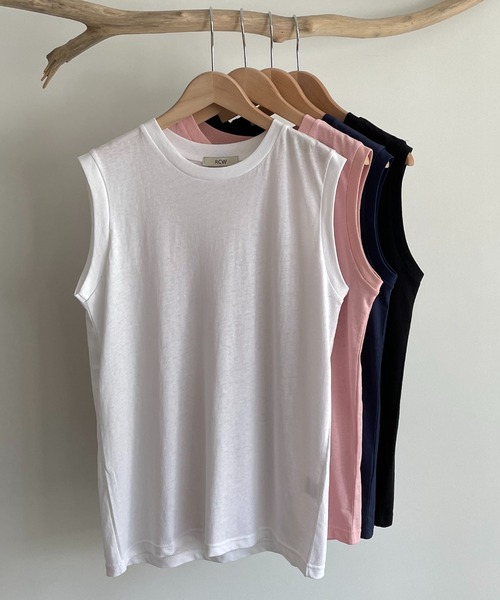 CANAL JEAN（キャナルジーン）の「RED CHOP WORKS(レッドチョップワークス) クルーネックタンクトップ（タンクトップ・レディース・ホワイト/ブラック/ネイビー/ピンク・ONE SIZE）」の18枚目の写真