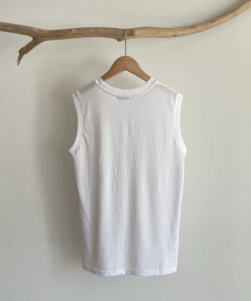 CANAL JEAN（キャナルジーン）の「RED CHOP WORKS(レッドチョップワークス) クルーネックタンクトップ（タンクトップ・レディース・ホワイト/ブラック/ネイビー/ピンク・ONE SIZE）」の9枚目の写真
