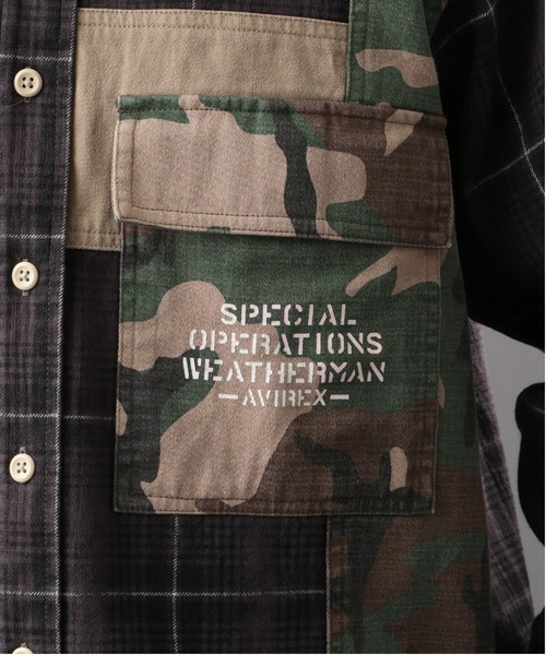 AVIREX（アヴィレックス）の「プリント チェック コンビネーション オーバー シャツ / LS PRINT CHECK COMBINATION OVER SHIRT / アヴィレックス / AVIREX（シャツ/ブラウス・メンズ・チャコールグレー/レッド/グリーン・MEDIUM/LARGE/X-LARGE/XX-LARGE）」の8枚目の写真
