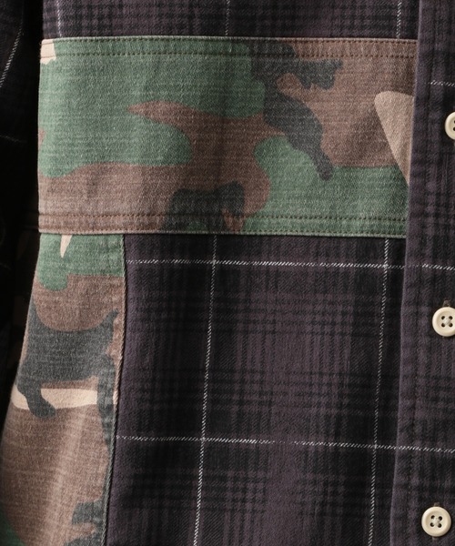 AVIREX（アヴィレックス）の「プリント チェック コンビネーション オーバー シャツ / LS PRINT CHECK COMBINATION OVER SHIRT / アヴィレックス / AVIREX（シャツ/ブラウス・メンズ・チャコールグレー/レッド/グリーン・MEDIUM/LARGE/X-LARGE/XX-LARGE）」の7枚目の写真