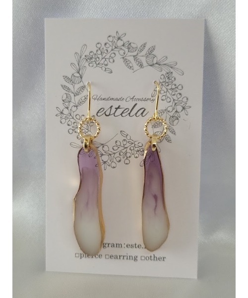 tone(トーン)の「【estela】アゲートスライス ピアス(W×P)(MA)(ピアス(両耳用)・レディース・ホワイト系その他・FREE)」の5枚目の写真