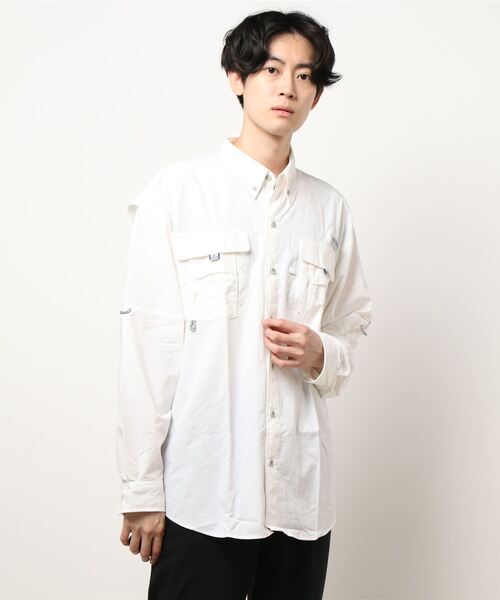 Columbia（コロンビア）の「(UN)COLUMBIA MEN'S BAHAMA LONG SLEEVE SHIRT/コロンビア長袖シャツ（シャツ/ブラウス・メンズ・ホワイト/グレー/カーキ/サックスブルー/ブルー/ミント・MEDIUM/LARGE）」の2枚目の写真