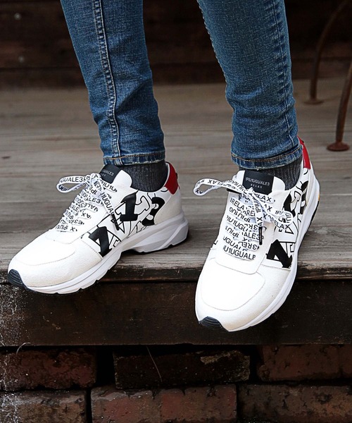 1piu1uguale3 RELAX（ウノピュウノウグァーレトレリラックス）の「【1PIU1UGUALE3 RELAX × JUST PLAY】DIAGONAL LOGO VIBRAM SOLE SNEAKER（スニーカー・メンズ・ブラック/ホワイト・M/L）」の7枚目の写真