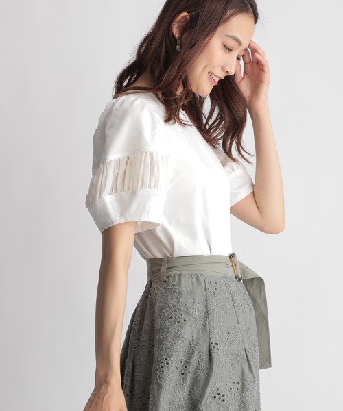 Andemiu（アンデミュウ）の「シアーキリカエカットソー959073（Tシャツ/カットソー・レディース・ブラック/パープル/オフホワイト・FREE）」の2枚目の写真