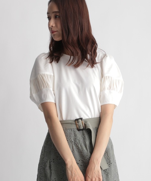 Andemiu（アンデミュウ）の「シアーキリカエカットソー959073（Tシャツ/カットソー・レディース・ブラック/パープル/オフホワイト・FREE）」の12枚目の写真